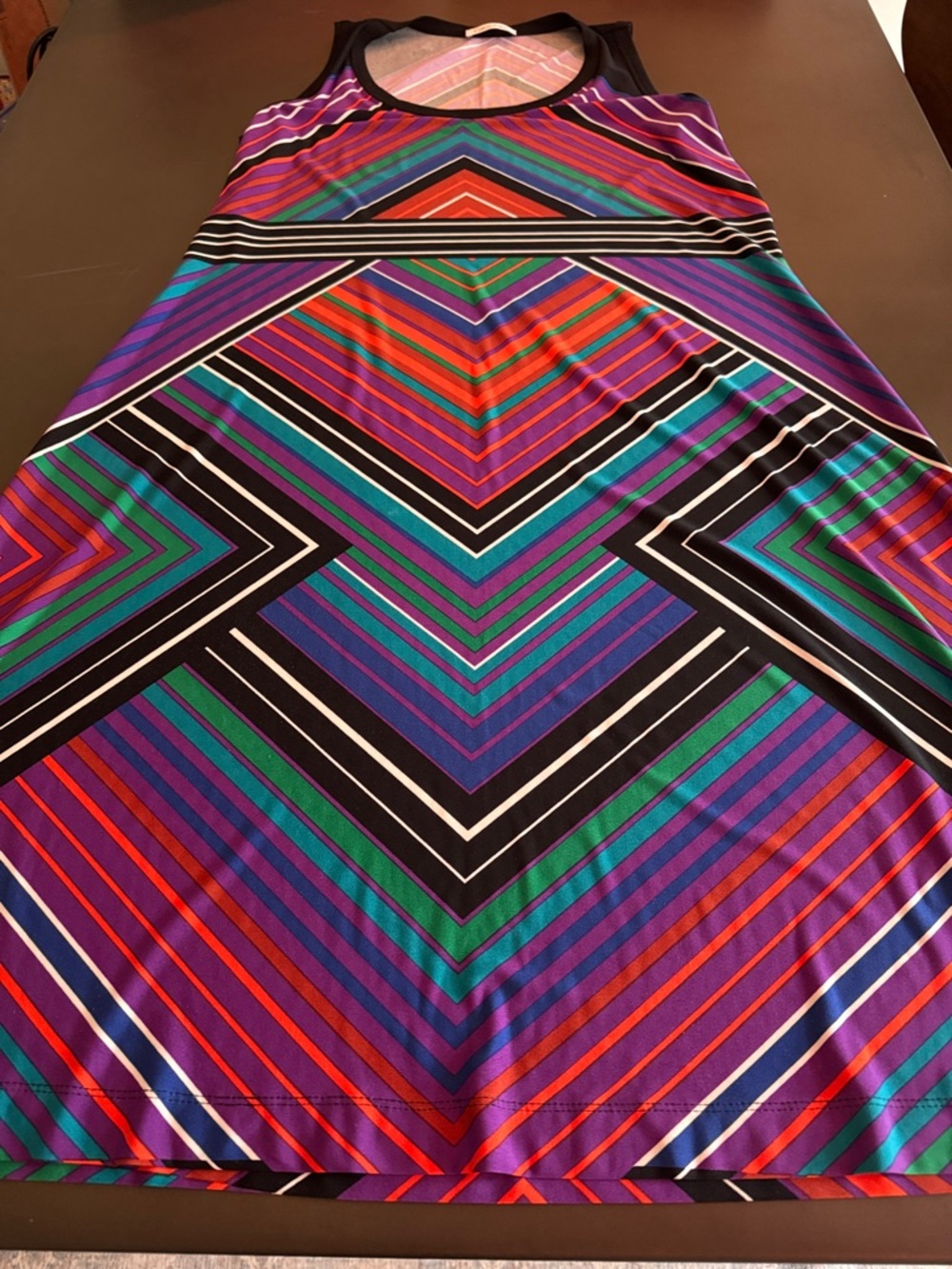 Calvin Klein Purple, Orange & Gray Chevron Tank